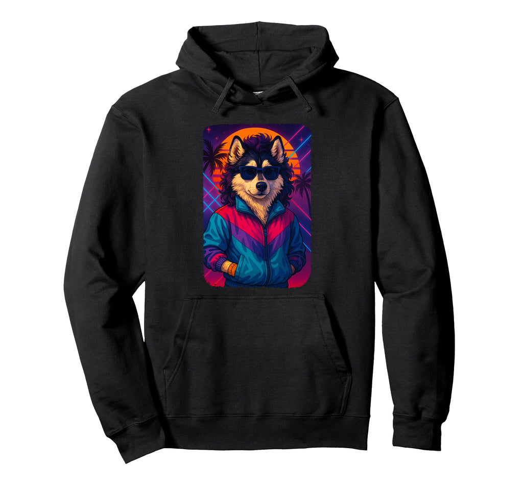 80S Aesthetic Husky Tracksuit Jacket Hoodie - Graphic Print for Adults