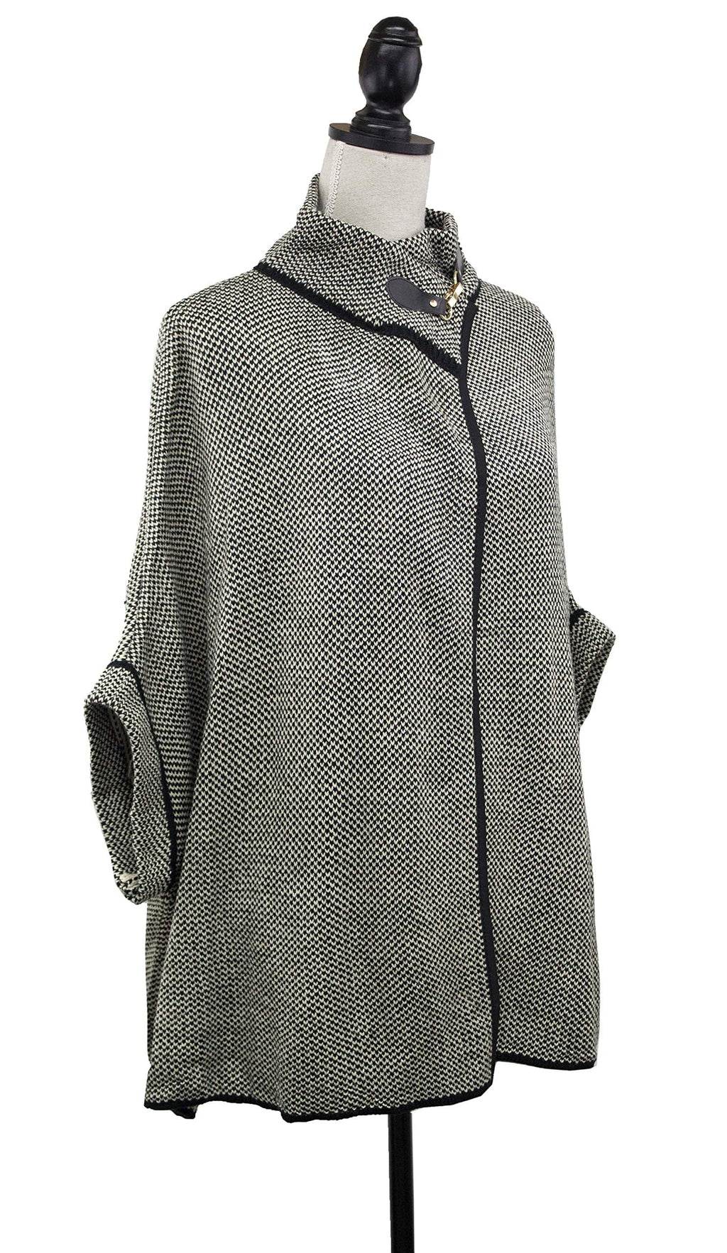 stylesilove Women Sweater Knit Cardigan with Buckle Fashion Jacket Shawl Poncho Warm Wrap for Fall Winter Season