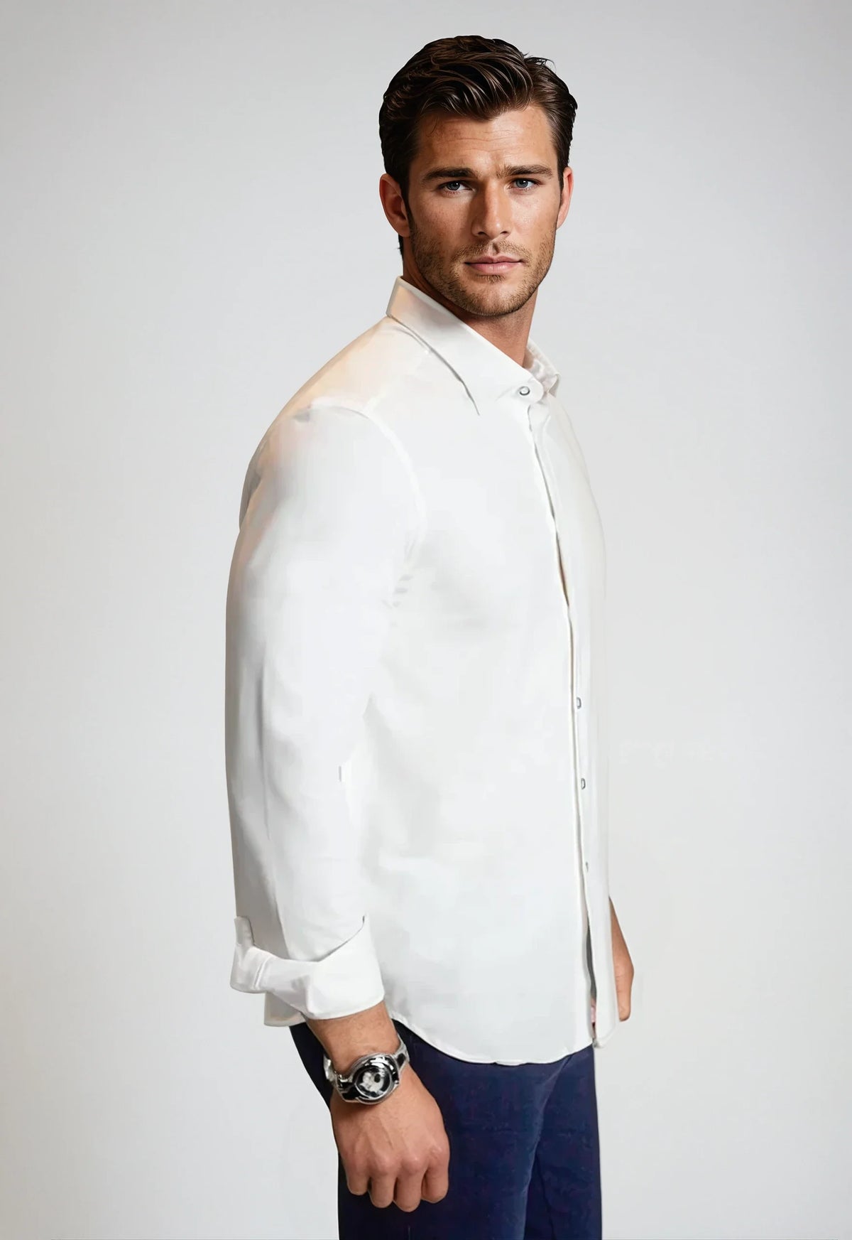 Cinqo 'Single Shot' Long Sleeve Shirt - White