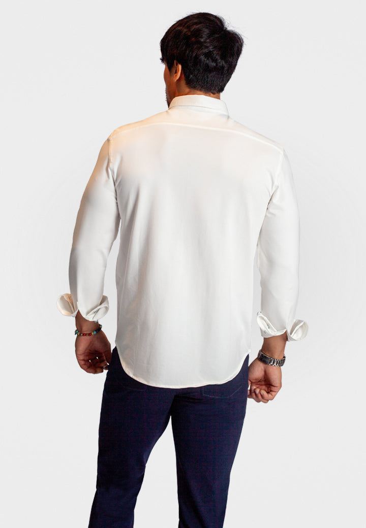 Cinqo 'Single Shot' Long Sleeve Shirt - White