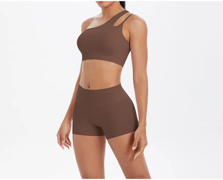 2PCS Yoga Set Gym Clothes Sportswear Women Tracksuit Fitness Tracksuit Workout Suit Sports Bra Gym High Waist Push Up Shorts