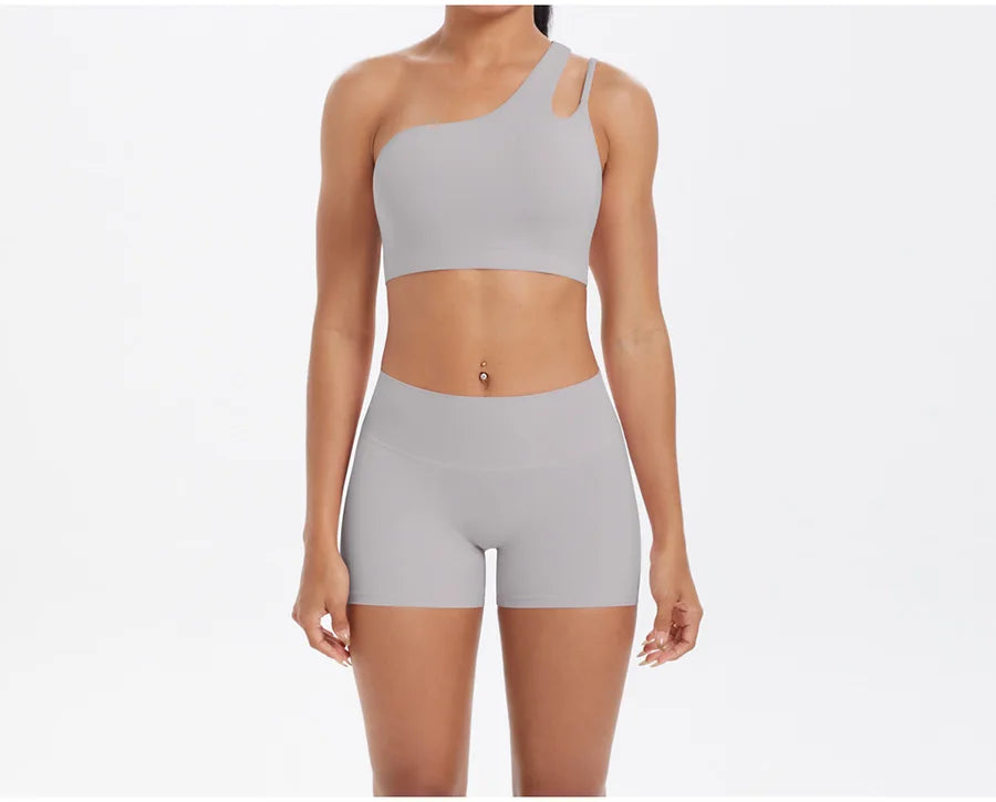 2PCS Yoga Set Gym Clothes Sportswear Women Tracksuit Fitness Tracksuit Workout Suit Sports Bra Gym High Waist Push Up Shorts