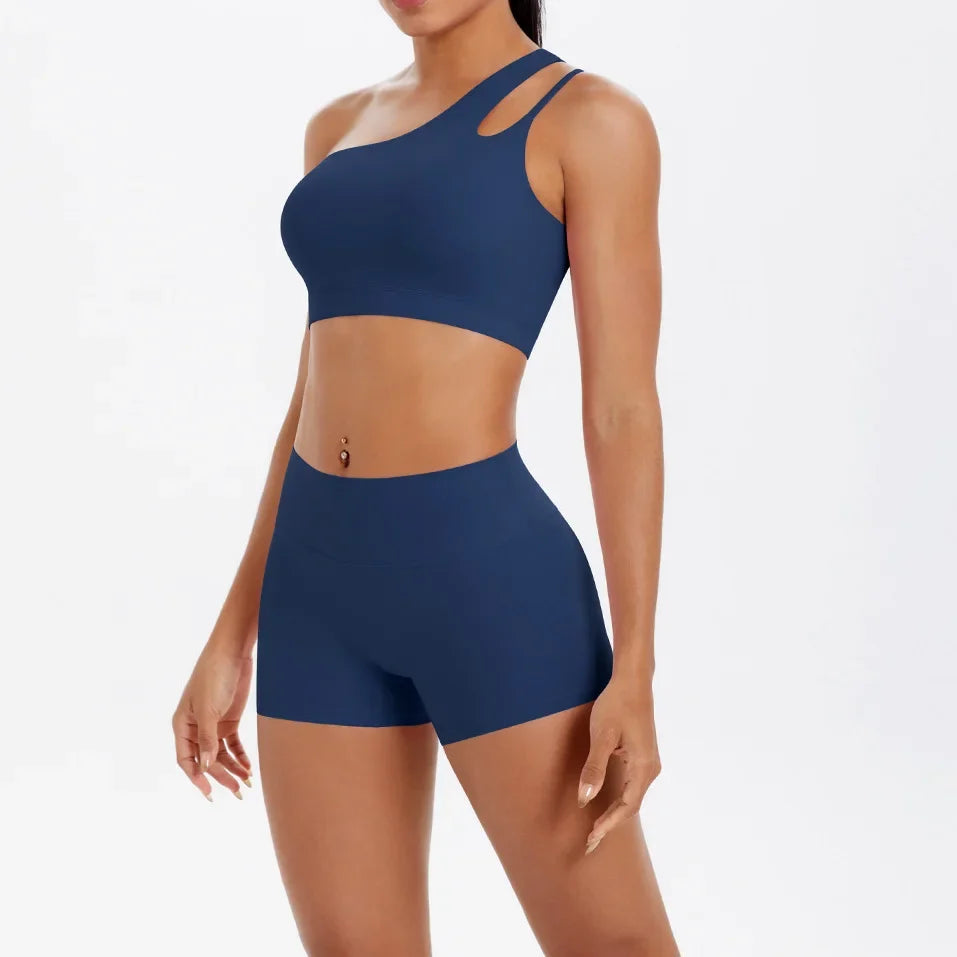 2PCS Yoga Set Gym Clothes Sportswear Women Tracksuit Fitness Tracksuit Workout Suit Sports Bra Gym High Waist Push Up Shorts