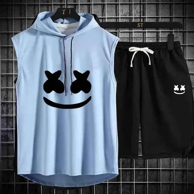 Summer Men's Casual Hooded Tracksuit Set