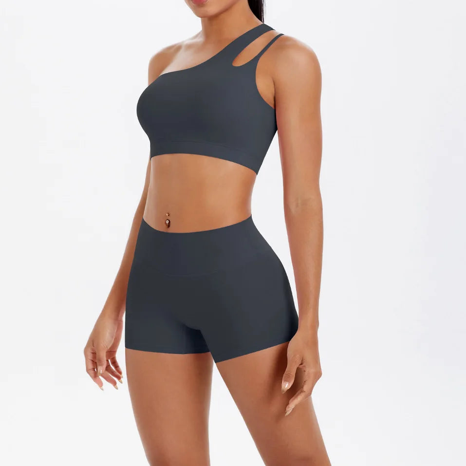 2PCS Yoga Set Gym Clothes Sportswear Women Tracksuit Fitness Tracksuit Workout Suit Sports Bra Gym High Waist Push Up Shorts