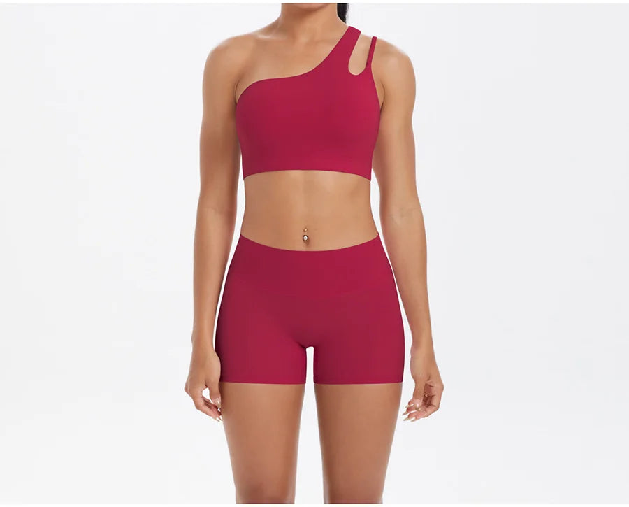 2PCS Yoga Set Gym Clothes Sportswear Women Tracksuit Fitness Tracksuit Workout Suit Sports Bra Gym High Waist Push Up Shorts