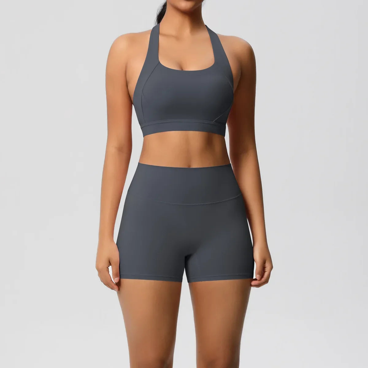 2PCS Yoga Set Gym Clothes Sportswear Women Tracksuit Fitness Tracksuit Workout Suit Sports Bra Gym High Waist Push Up Shorts