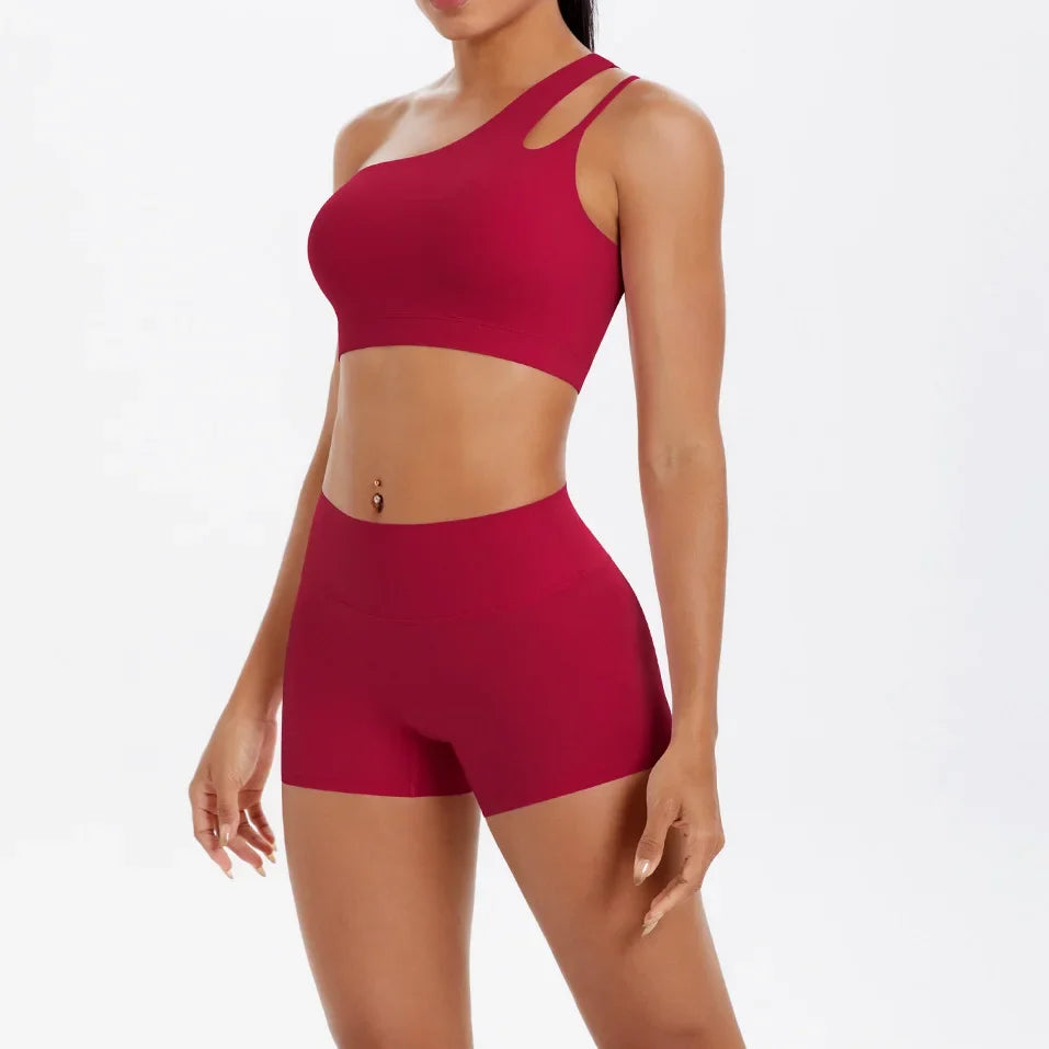 2PCS Yoga Set Gym Clothes Sportswear Women Tracksuit Fitness Tracksuit Workout Suit Sports Bra Gym High Waist Push Up Shorts