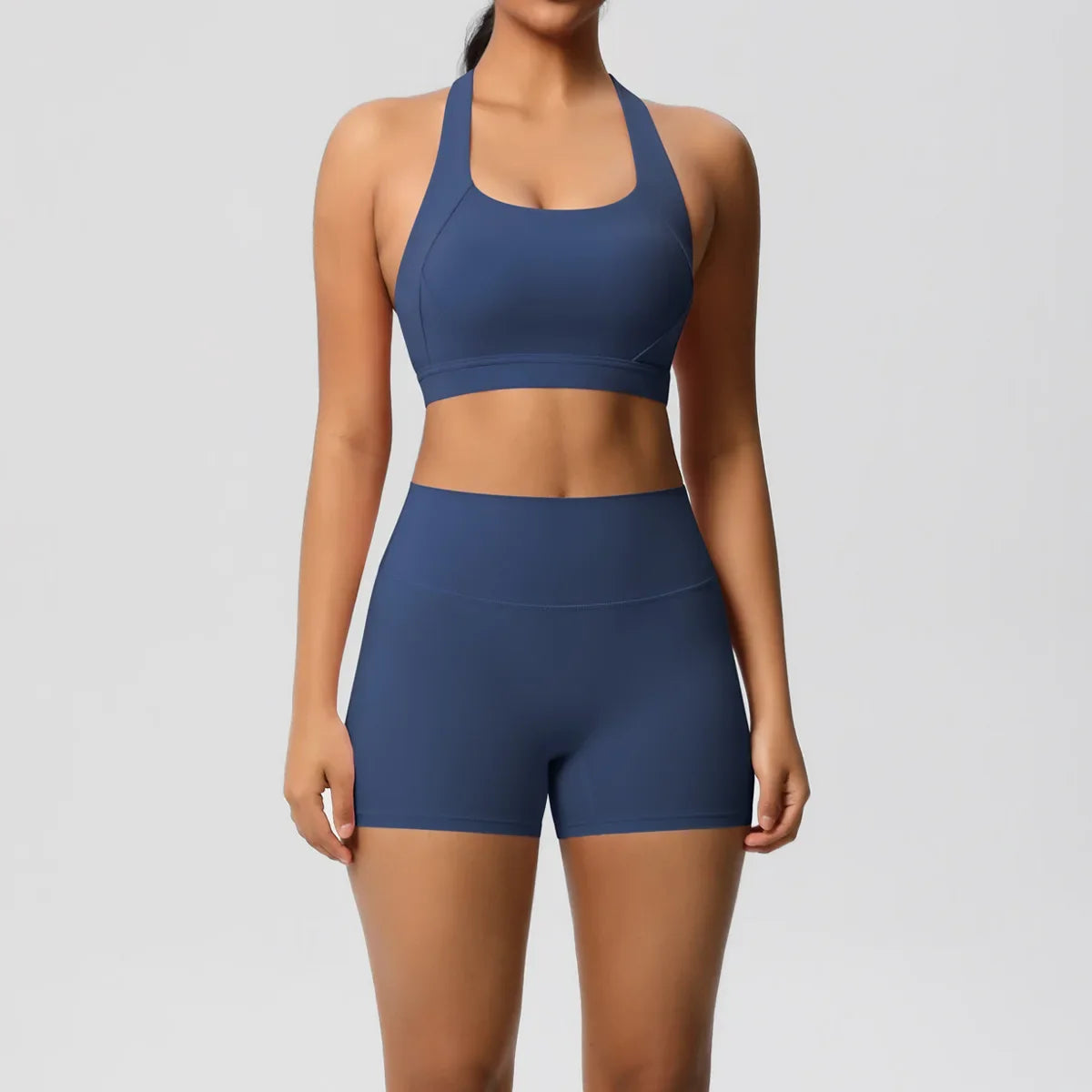 2PCS Yoga Set Gym Clothes Sportswear Women Tracksuit Fitness Tracksuit Workout Suit Sports Bra Gym High Waist Push Up Shorts