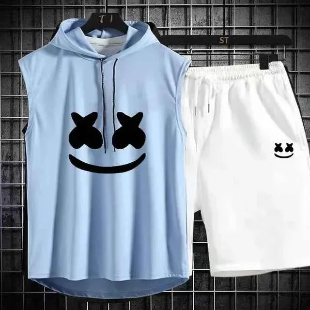 Summer Men's Casual Hooded Tracksuit Set