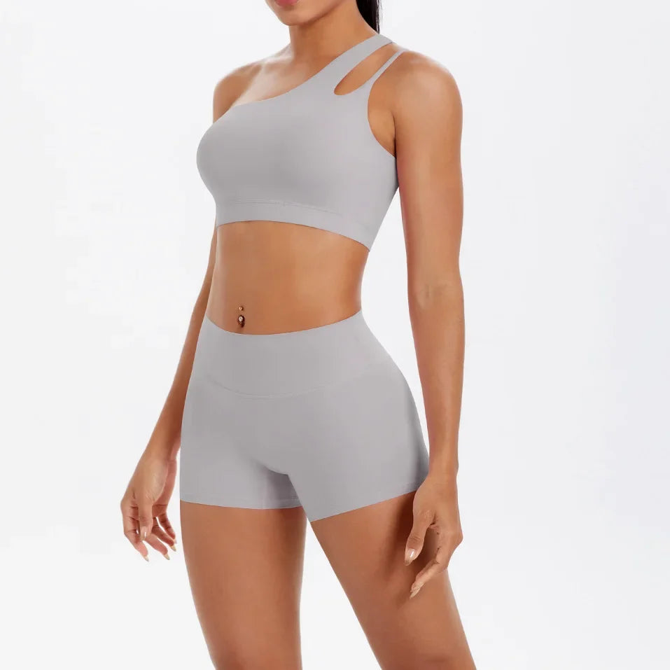 2PCS Yoga Set Gym Clothes Sportswear Women Tracksuit Fitness Tracksuit Workout Suit Sports Bra Gym High Waist Push Up Shorts