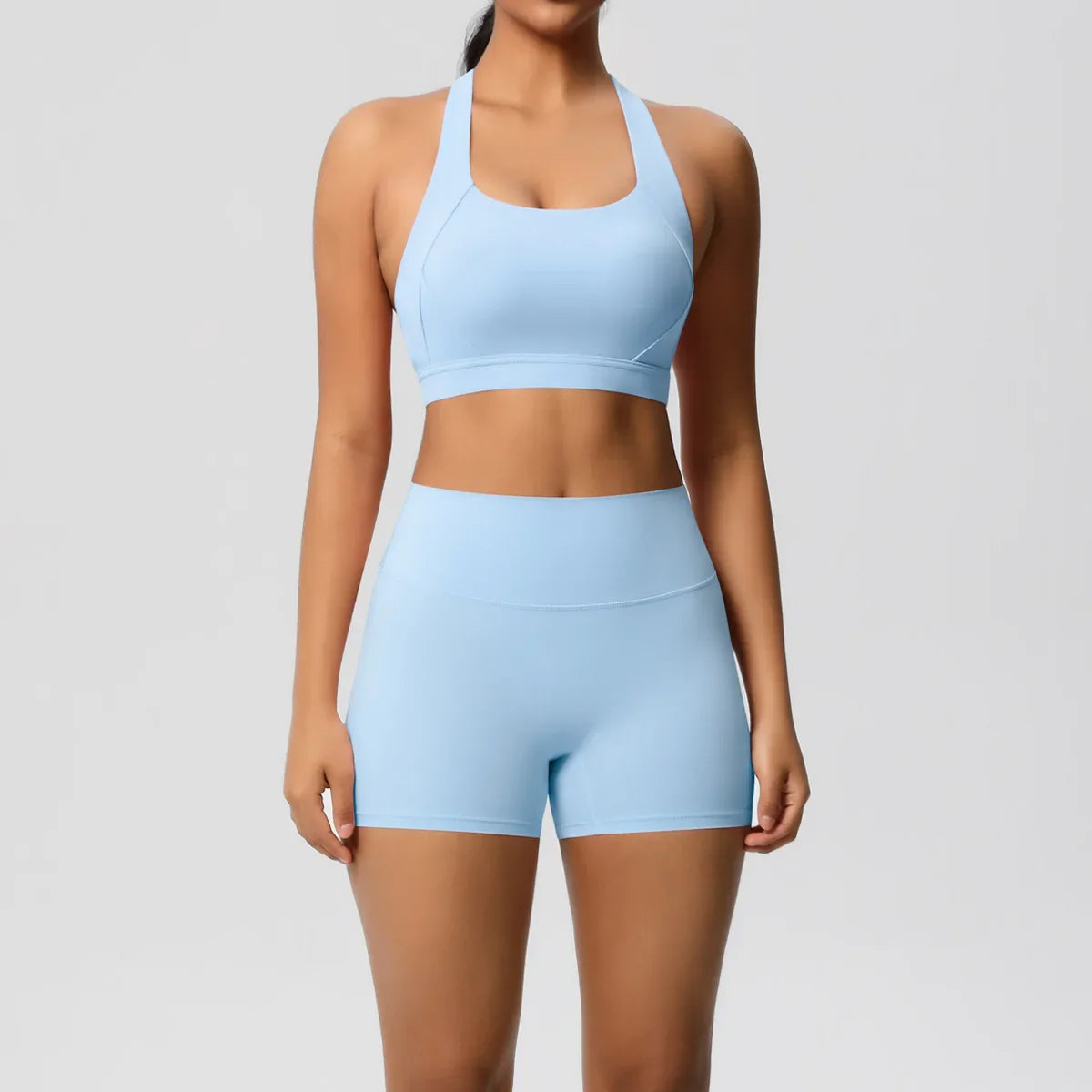 2PCS Yoga Set Gym Clothes Sportswear Women Tracksuit Fitness Tracksuit Workout Suit Sports Bra Gym High Waist Push Up Shorts