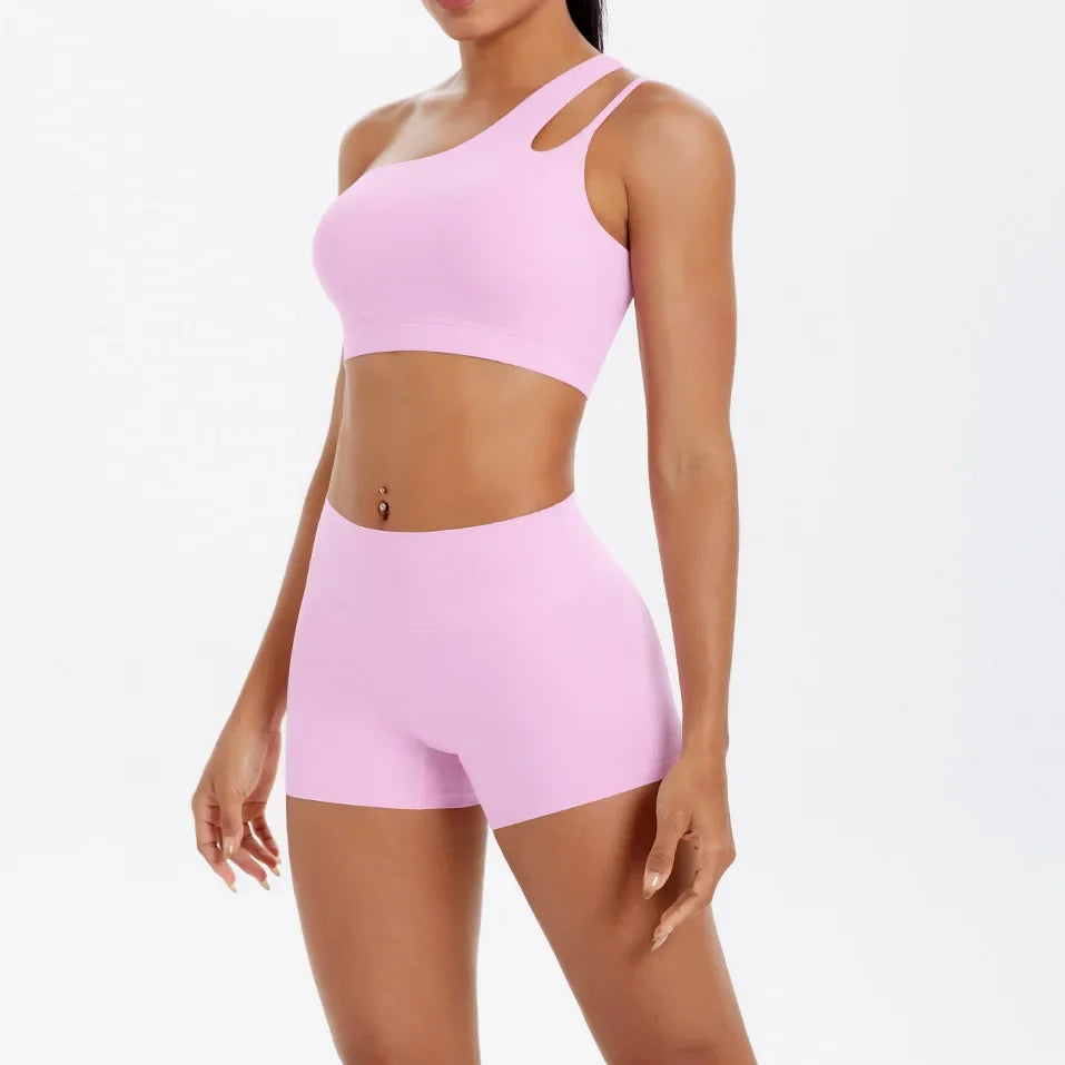 2PCS Yoga Set Gym Clothes Sportswear Women Tracksuit Fitness Tracksuit Workout Suit Sports Bra Gym High Waist Push Up Shorts