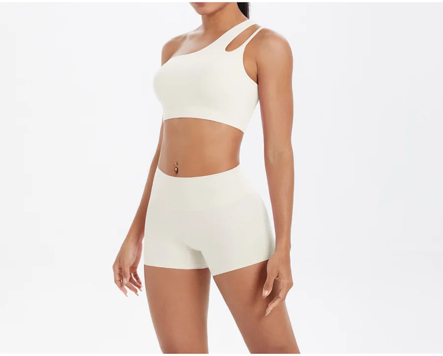 2PCS Yoga Set Gym Clothes Sportswear Women Tracksuit Fitness Tracksuit Workout Suit Sports Bra Gym High Waist Push Up Shorts