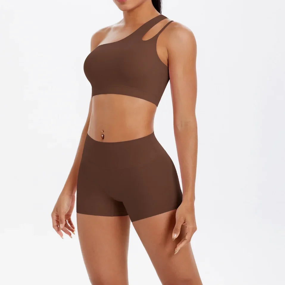 2PCS Yoga Set Gym Clothes Sportswear Women Tracksuit Fitness Tracksuit Workout Suit Sports Bra Gym High Waist Push Up Shorts