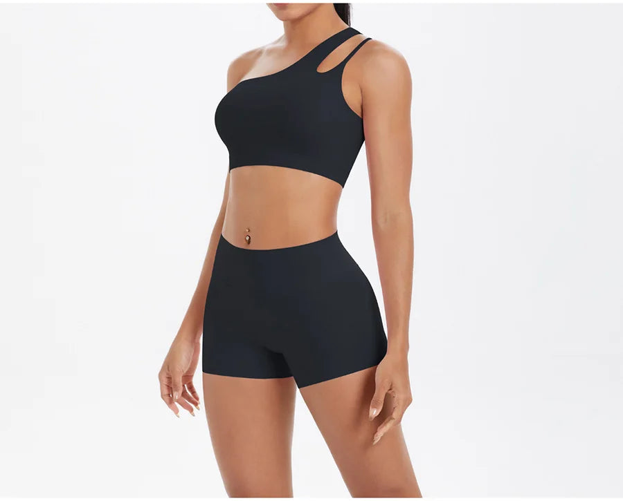 2PCS Yoga Set Gym Clothes Sportswear Women Tracksuit Fitness Tracksuit Workout Suit Sports Bra Gym High Waist Push Up Shorts