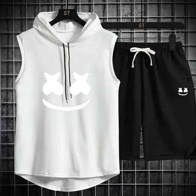 Summer Men's Casual Hooded Tracksuit Set