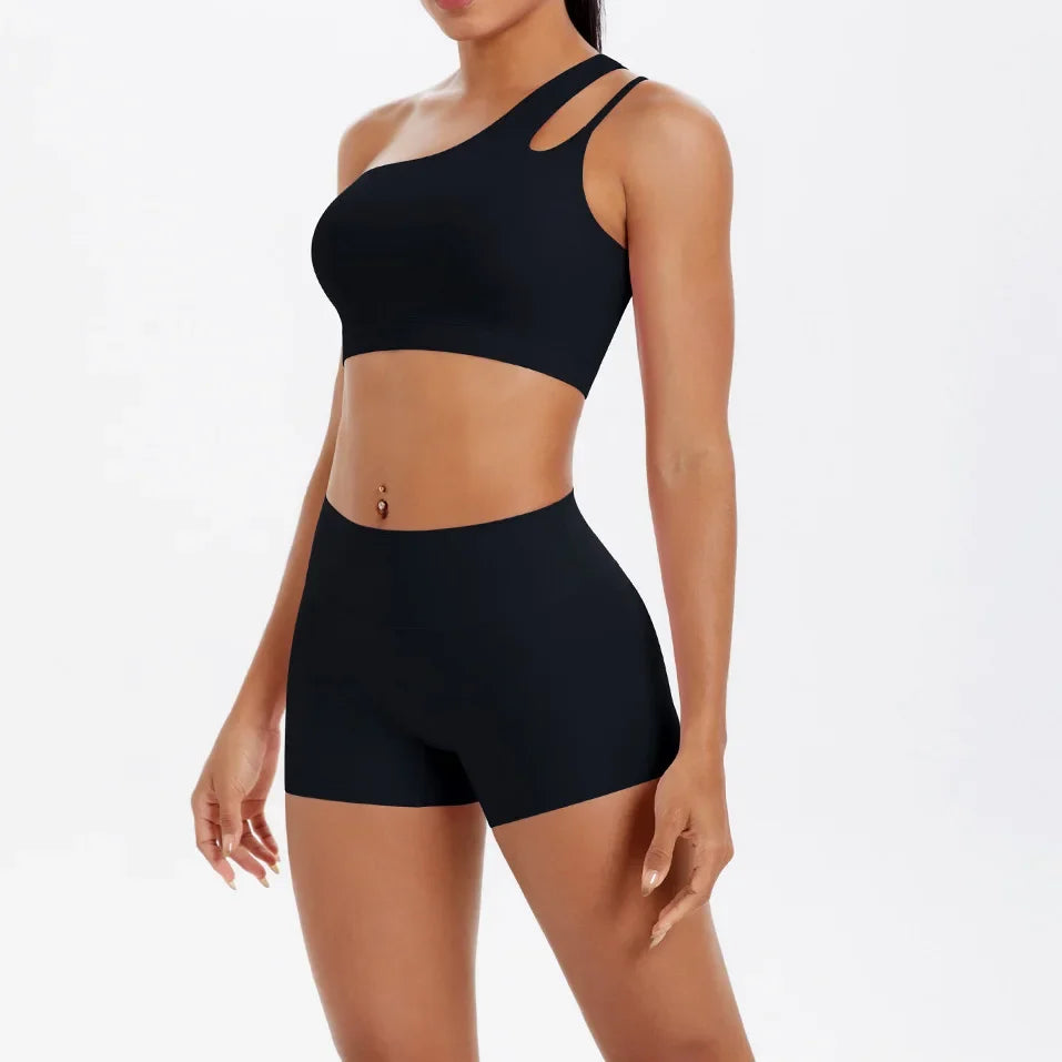 2PCS Yoga Set Gym Clothes Sportswear Women Tracksuit Fitness Tracksuit Workout Suit Sports Bra Gym High Waist Push Up Shorts