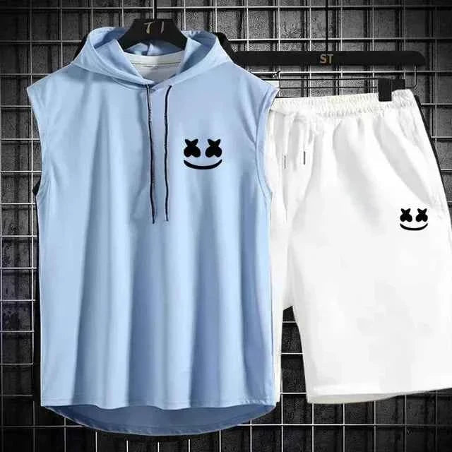 Summer Men's Casual Hooded Tracksuit Set