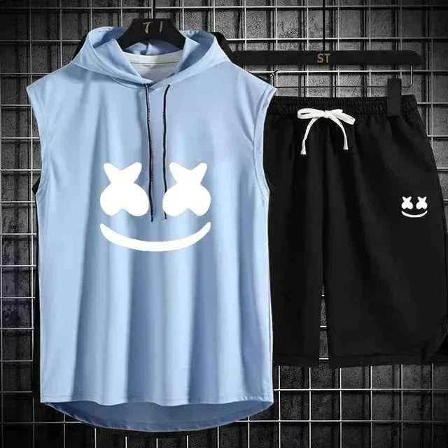 Summer Men's Casual Hooded Tracksuit Set