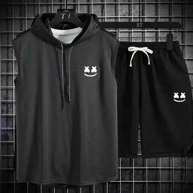 Summer Men's Casual Hooded Tracksuit Set